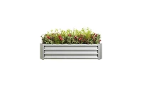 Slickblue Metal Raised Garden Bed Rectangular Planter for Flowers, Vegetables, and Herbs