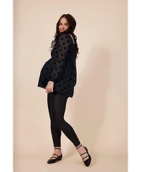 Motherhood Maternity Smocked Square Neck Long Sleeve Babydoll Top