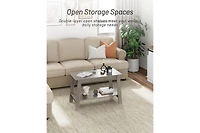 gaomon Coffee Table, 31.49 Inch Small Living Room Tables, 2-Tie Rustic Wood Tables for Living Room, Outdoors, Home Office, Bedroom, Apartment, Modern