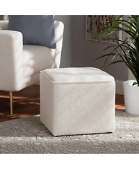 Baxton Studio Isaiah Modern and Contemporary Ivory Boucle Upholstered Ottoman