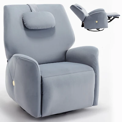 Swivel and Rocker Power Recliner Chair Max Swivel Degree 270° Heavy Duty Motion Mechanism with Usb and Type-c Ports
