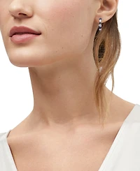 Grown With Love Lab Emerald (1-7/8 ct. t.w.) & Diamond (1-1/2 Small Hoop Earrings 14k Gold, 0.82" (Also Ruby