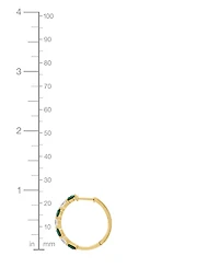 Grown With Love Lab Emerald (1-7/8 ct. t.w.) & Diamond (1-1/2 Small Hoop Earrings 14k Gold, 0.82" (Also Ruby