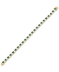 Grown With Love Lab Emerald (4-5/8 ct. t.w.) & Diamond (4-1/2 Tennis Bracelet 14k Gold (Also Ruby Grow