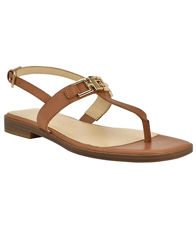Guess Women's Reality G-Elite T-Strap Flat Sandals