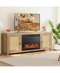 Skonyon 23 Inches 750W/1500W Electric Fireplace Heater with Alter Flame Color and Brightness