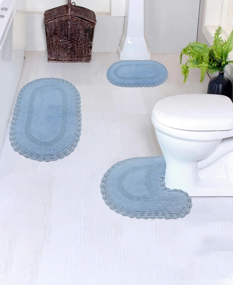 Home Weavers Hampton Crochet Reversible -Pc. Bath Rug Set