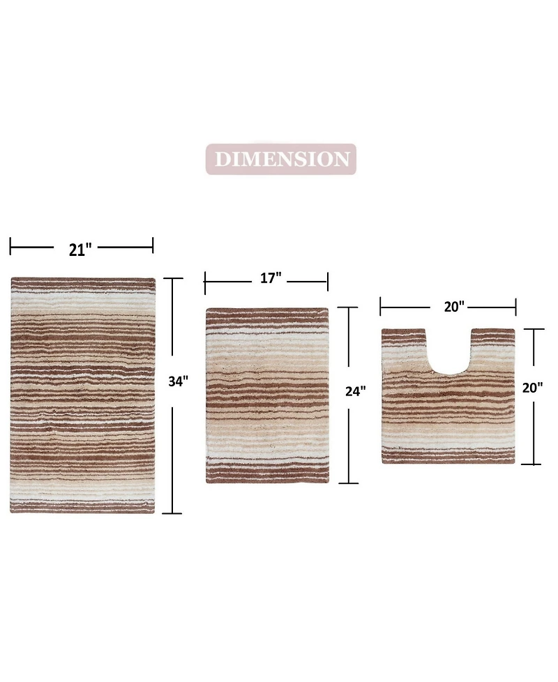 Home Weavers Gradiation 3-Pc. Bath Rug Set