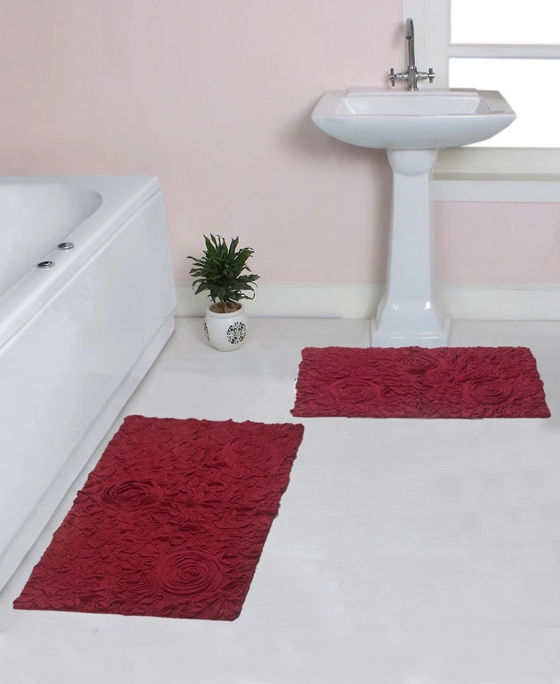 Home Weavers Bell Flower 2-Pc. Bath Rug Set