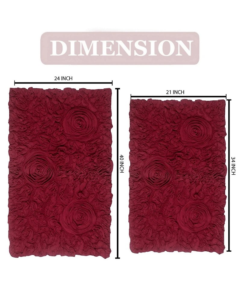 Home Weavers Bell Flower 2-Pc. Bath Rug Set