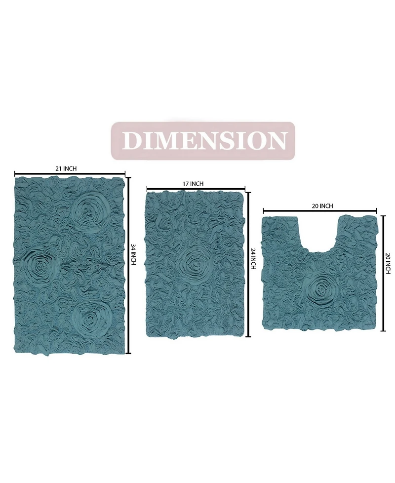 Home Weavers Bell Flower -Pc. Bath Rug Set