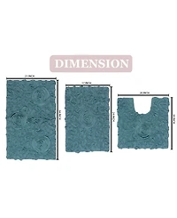 Home Weavers Bell Flower -Pc. Bath Rug Set