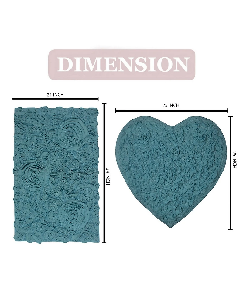 Home Weavers Bell Flower Heart 2-Pc. Bath Rug Set