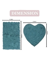 Home Weavers Bell Flower Heart 2-Pc. Bath Rug Set