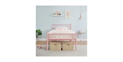 gaomon Twin Size Metal Platform Bed Frame with Headboard and Footboard