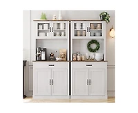 gaomon Kitchen Pantry Cabinet, 71" Tall Kitchen Hutch Storage Cabinet with Microwave Stand