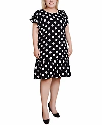 Ny Collection Plus Size Double Layer Flutter Sleeve Dress