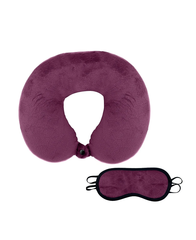 Memory Foam Travel Pillow with Sleep Mask