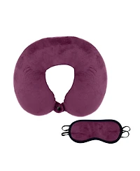 Memory Foam Travel Pillow with Sleep Mask