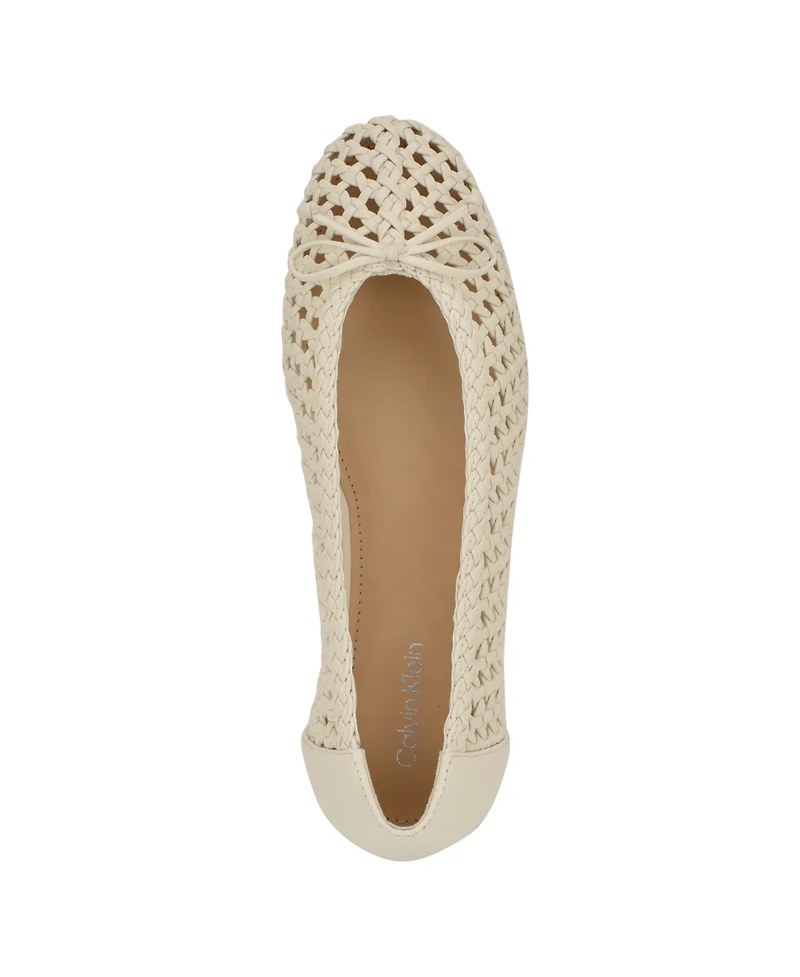 Calvin Klein Women's Zatoria Woven Ballet Flats