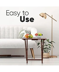 Pj Wood Folding Tv Tray Portable Living Room Snack Table, 2 Piece Set, Honey Oak