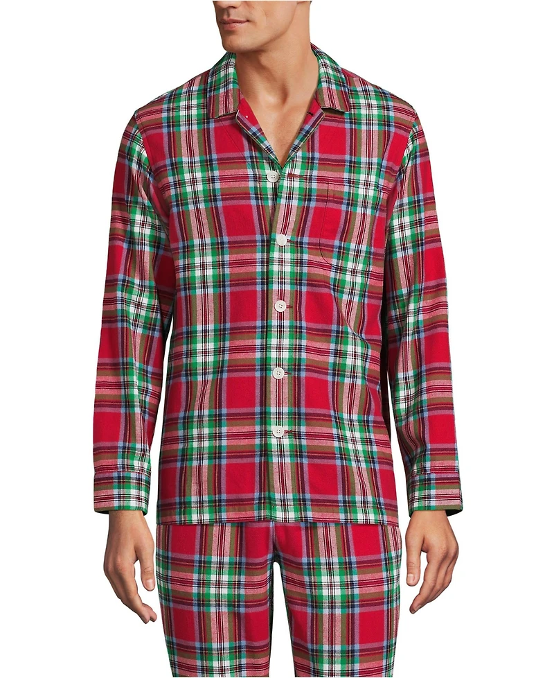 Lands' End Men's Classic Fit Flannel Pajama Shirt