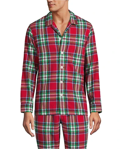 Lands' End Men's Classic Fit Flannel Pajama Shirt