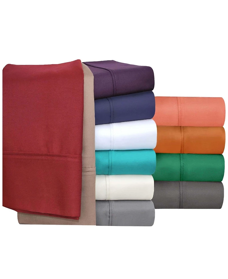 Superior 800 Thread Count Cotton Solid Deep Pocket Bed Sheet Set, Queen