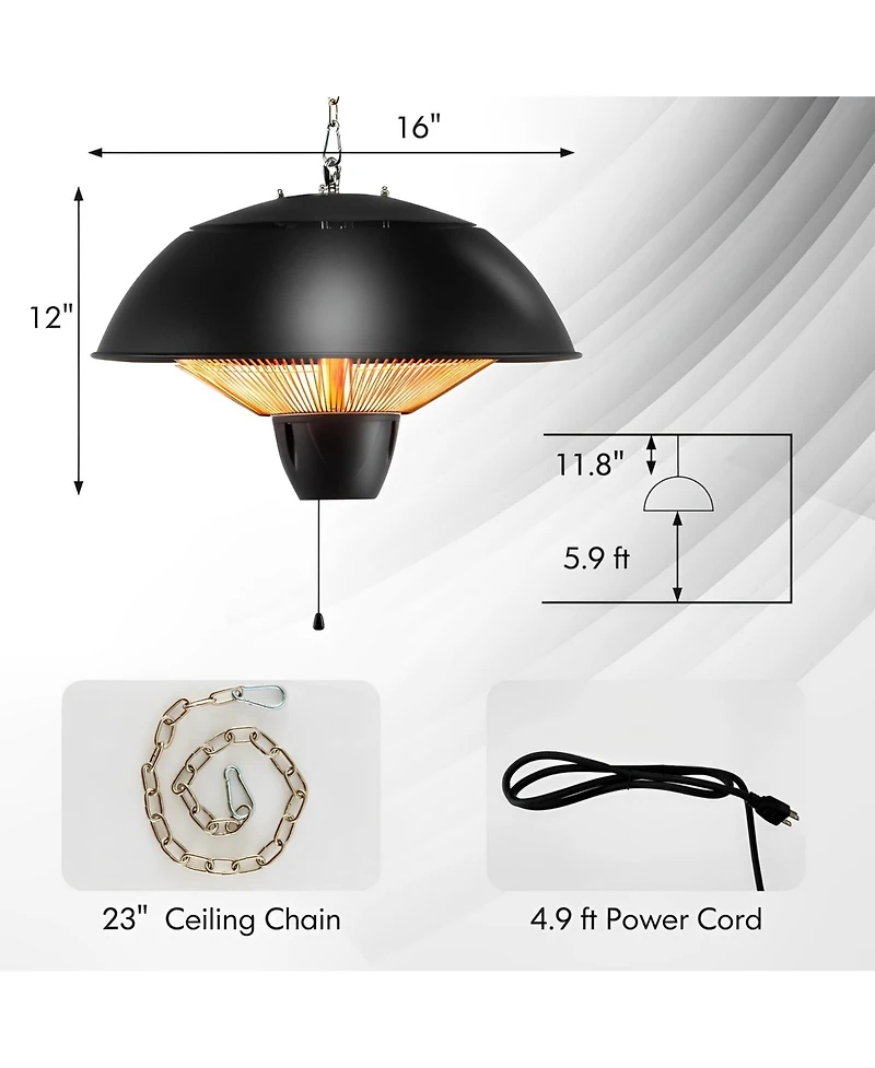 Skonyon 1500W Electric Patio Heater with IPX4 Waterproof