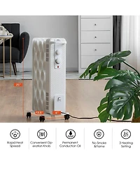 Sugift 1500 W Oil-Filled Heater Portable Radiator Space Heater with Adjustable Thermostat
