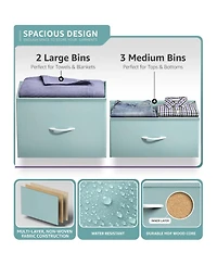 Sorbus Dresser with 5 Drawers - Storage Chest Organizer with Steel Frame, Wood Top, Handles