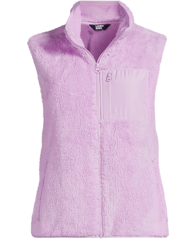 Lands' End Plus Cozy High Pile Fleece Vest