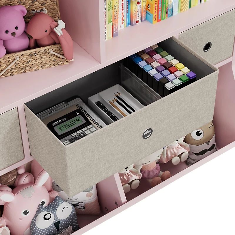 gaomon Kids Toy Storage Organizer, Kids Bookshelf with 2 Bookshelfs