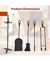 Sugift 5 Pieces Fireplace Tool Set Fireplace Accessories with Poker