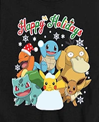Pokemon Big Boys Happy Holidays Graphic Tee