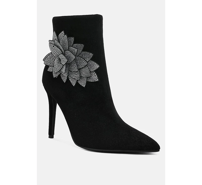 Yarrow Rhinestones Petal Detail Boots