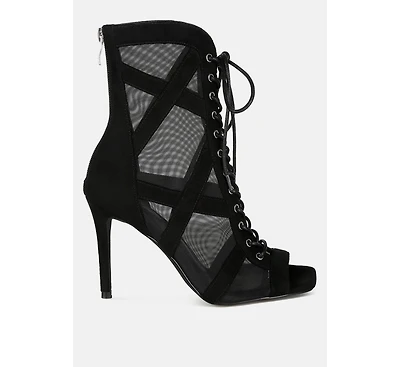 Anarki Mesh Lace-Up Ankle Boots