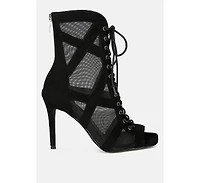 Anarki Mesh Lace-Up Ankle Boots