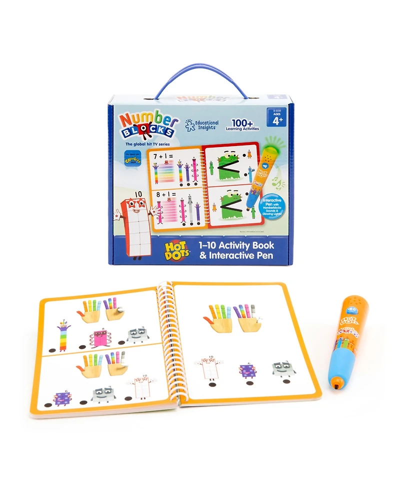 Educational Insights Hot Dots 1-10 Numberblocks Activity Book Interactive Pen