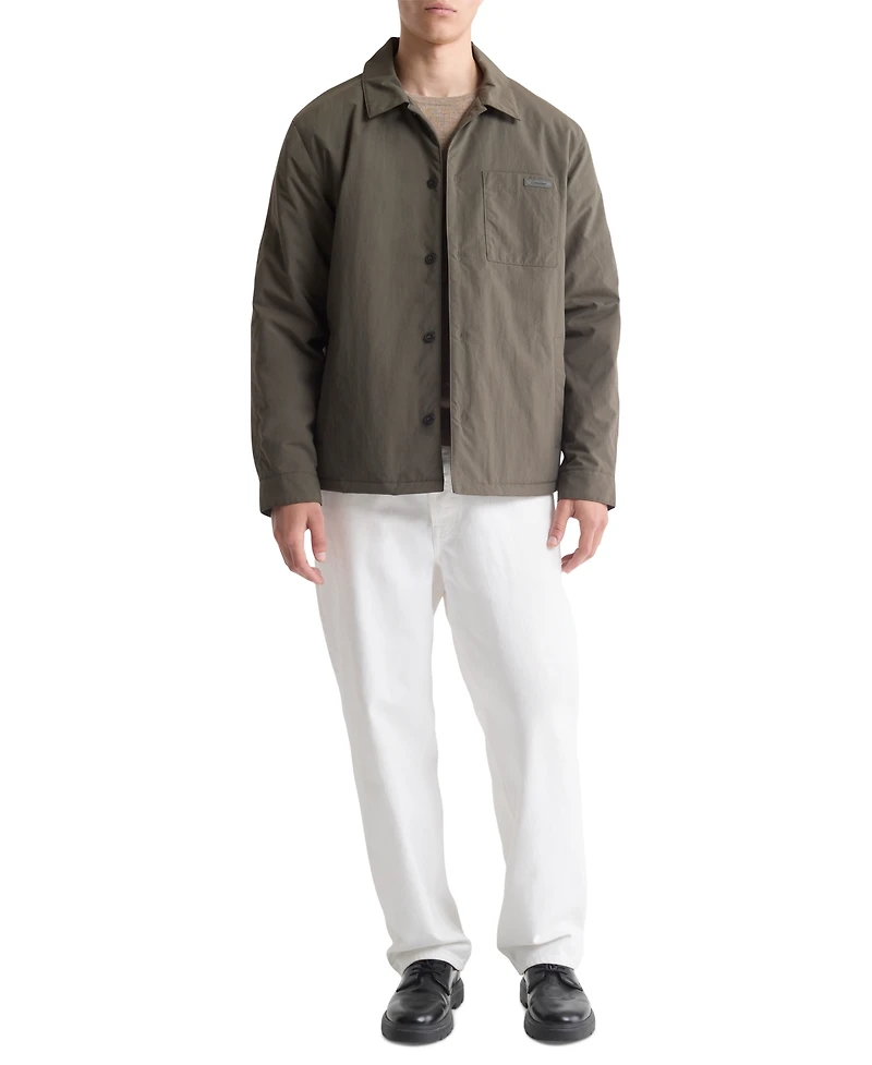 Calvin Klein Men's Crinkle Nylon Insulated Shirt Jacket