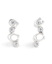 Coach Faux Stone Signature C Stone Crawler Earrings