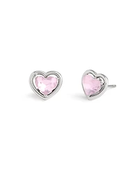 Coach Faux Stone Halo Heart Stud Convertible Earrings