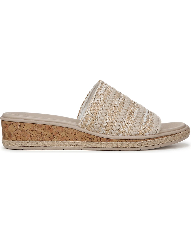 LifeStride Women's Breezy Washable Slide Wedge Sandals