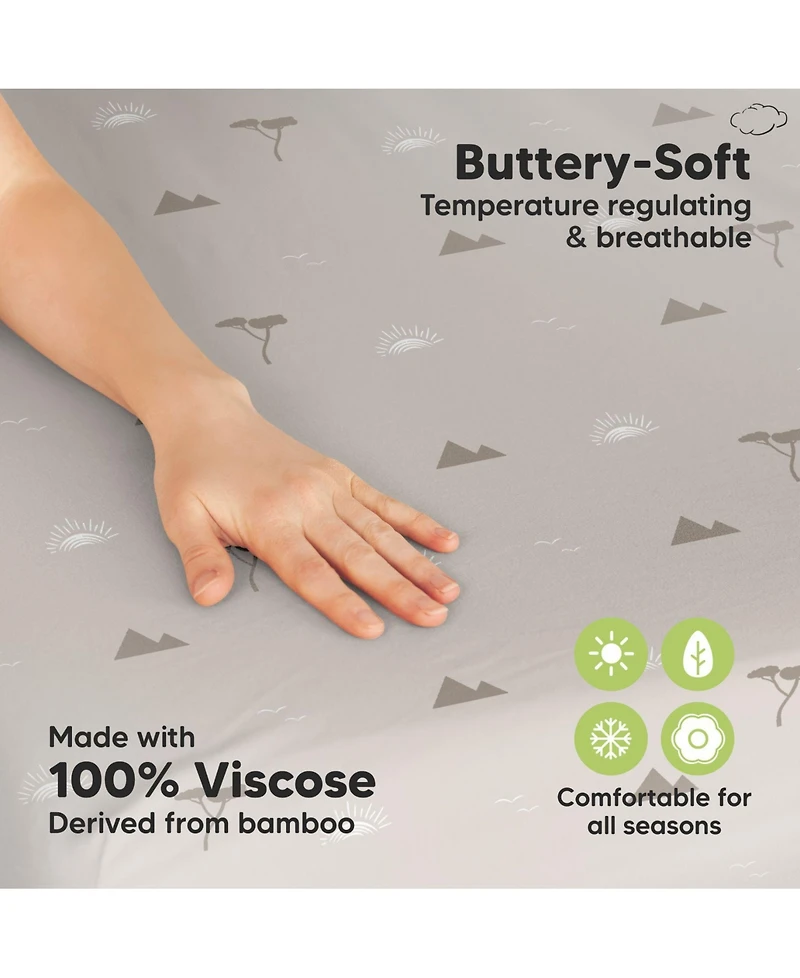 KeaBabies 2-Pack Mini Crib Sheets, Pack and Play Sheets Fitted, Pack N Play Sheets, Organic Fitted Crib Sheet Cover