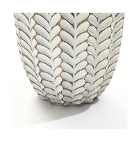 LuxenHome Modern Geometric Pattern Polyresin -Inch Tall Cylinder Vase