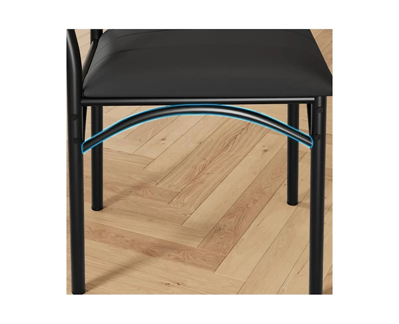 gaomon Dining Table Set for 4, Kitchen Table with 4 Upholstered Chairs, 5 Piece Rectangular Dining Room Table Set, for Small Space, Apartment, Home