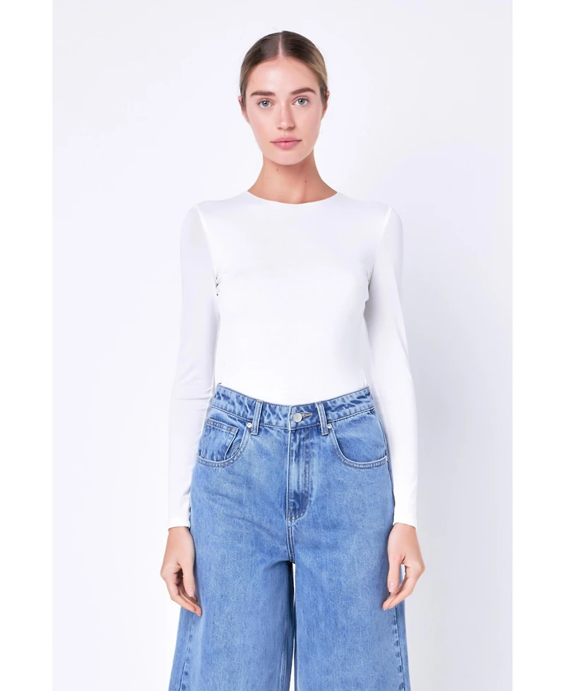 Grey Lab Women's Long Sleeve Soft Bodysuit