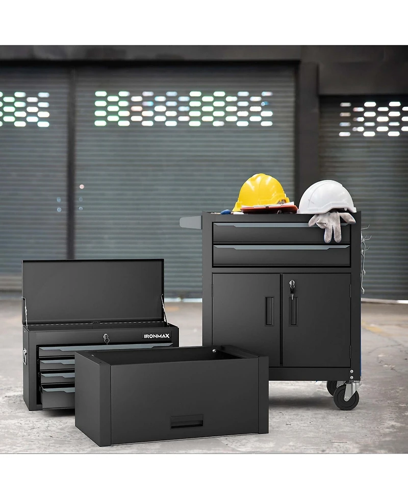 Costway 6-Drawer Rolling Tool Chest 3-in-1 Heavy-Duty Storage Cabinet with Universal Wheels