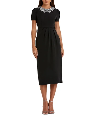 Women's Rhinestone Neckline Column Dress