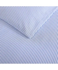 Poppy & Fritz Oxford Stripe Cotton Blue 2 Piece Duvet Cover Set-Twin
